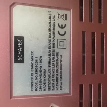 Yeni Alınan Schafer Mikserin Yedek Yoğurma Kabı İlk Kullanımda Soyuldu