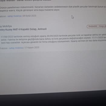 Geç Teslimat, Kırık Ürün Ve İlgisiz Müşteri Hizmeti Nedeniyle Mağduriyet