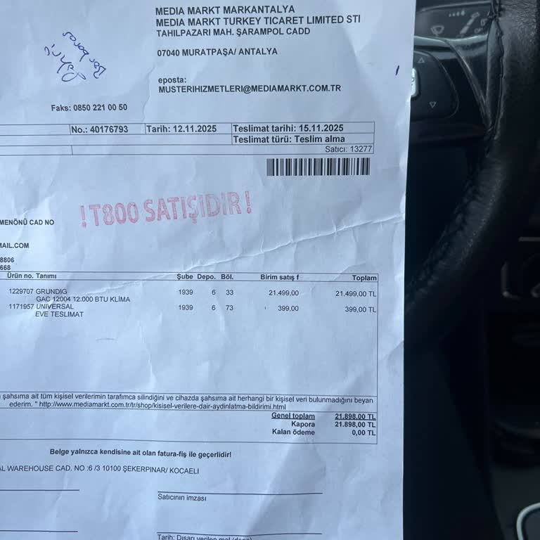 Klima Teslimatında Yaşanan Gecikme Ve Bilgilendirme Eksikliği Mağduriyetim