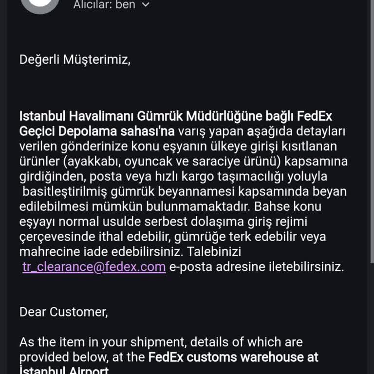 Fedex Kargom Gümrükte Bekliyor Net Bilgi Ve Teslimat Yapılmıyor