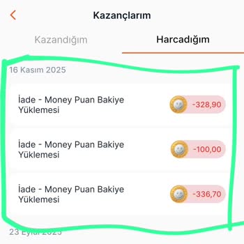 Gerekçesiz Şekilde Silinen Money Puanlarımın İadesini İstiyorum