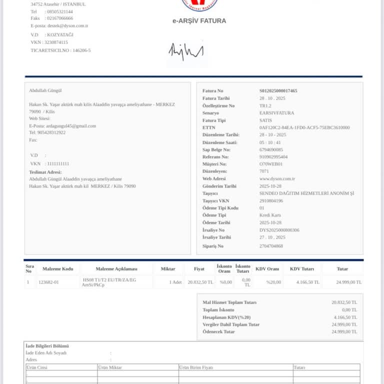 Dyson Kampanya Hediyesi Bazı Müşterilere Verilirken Bana Gönderilmedi