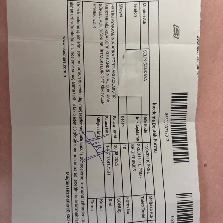 Kısa Sürede Deforme Olan Ayakkabıma Çözüm Bulunmadı