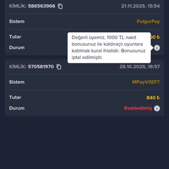 Vaycasino Promosyon Kazancım Haksız Şekilde İptal Edildi