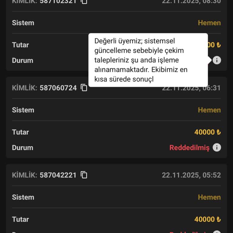 40.000 TL Para Çekim Talebim 3 Gündür Bekletiliyor, Çözüm Sunulmuyor