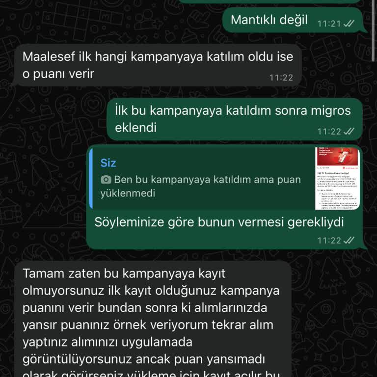 Kampanya Koşullarında Belirtilmeyen Şartlar Nedeniyle Puanım Yatmadı