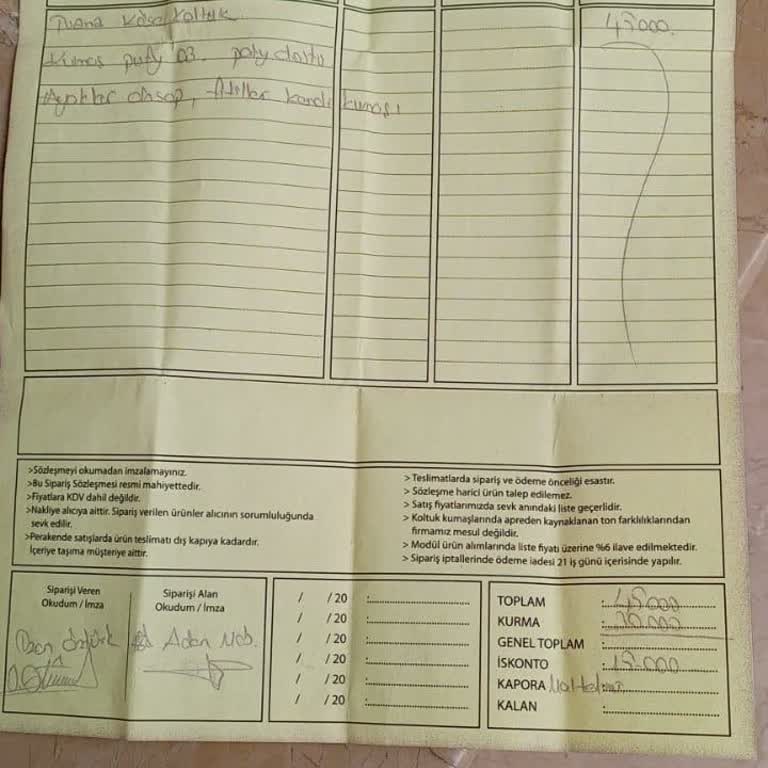 Aden Mobilya’dan Alınan Koltuk Takımı 100 Gündür Teslim Edilmedi, Kapora İadesi Talebim Var