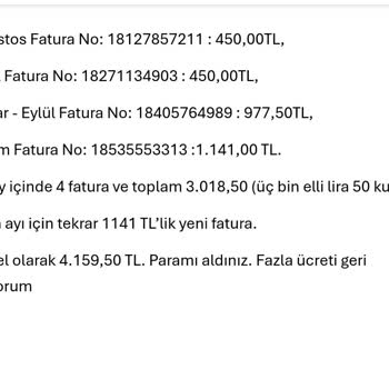 Söz Verilen Ücretsiz Döneme Rağmen Fazla Fatura Ve Hatalı Tahsilat
