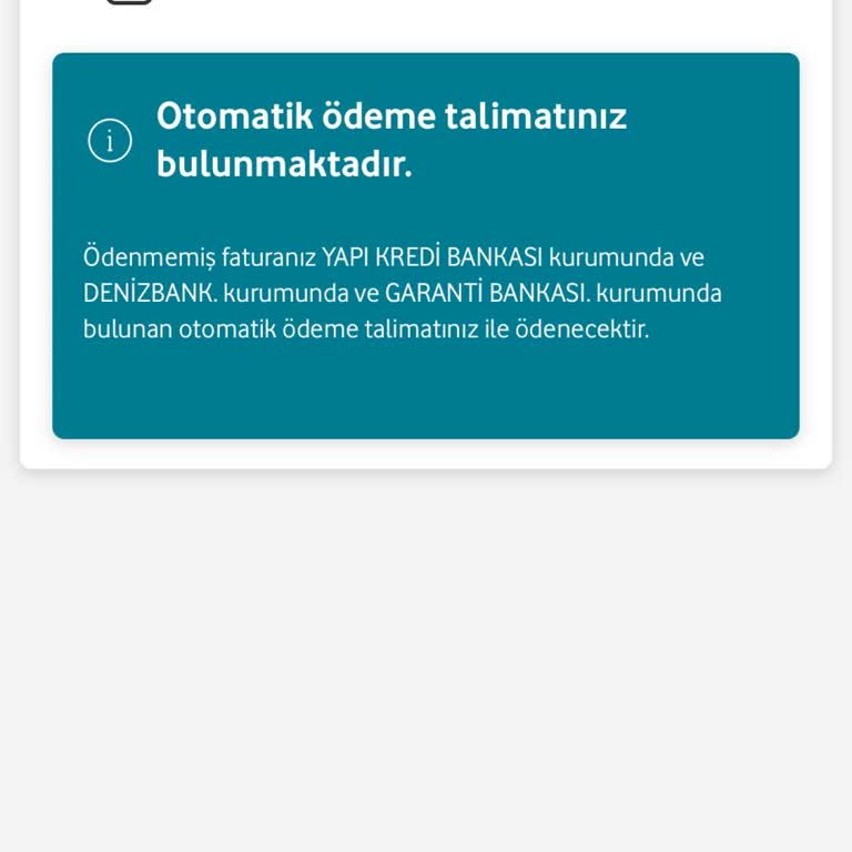 Vodafone Sistem Hatası Nedeniyle Otomatik Ödeme Talimatı Veremiyorum