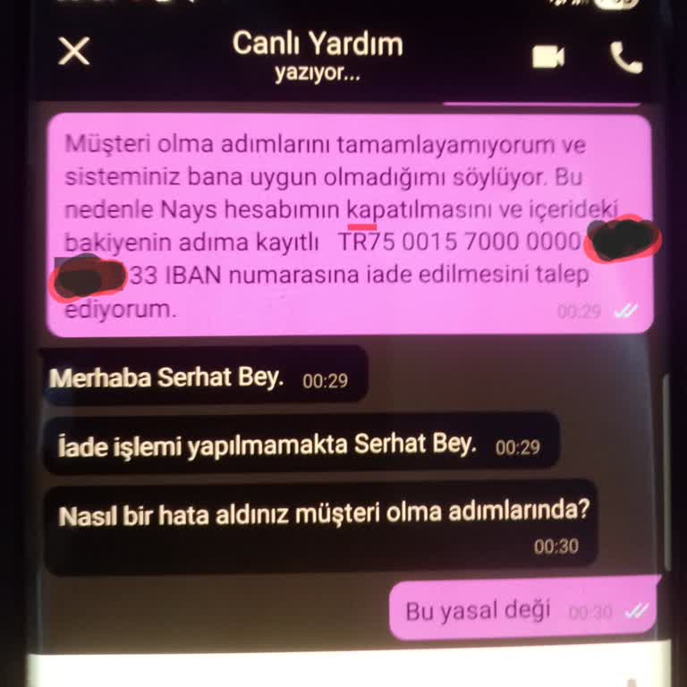 Nays Hesabımda Paramı İade Alamıyorum Sistem Müşteri Yapmıyor