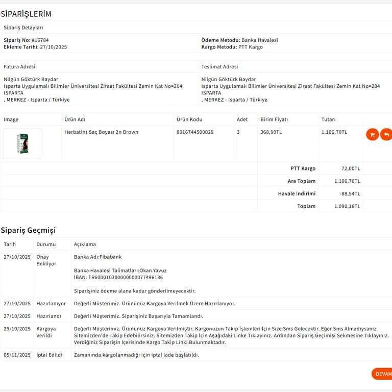 Ürün Gönderilmedi, İade Talebime Dönüş Yapılmadı
