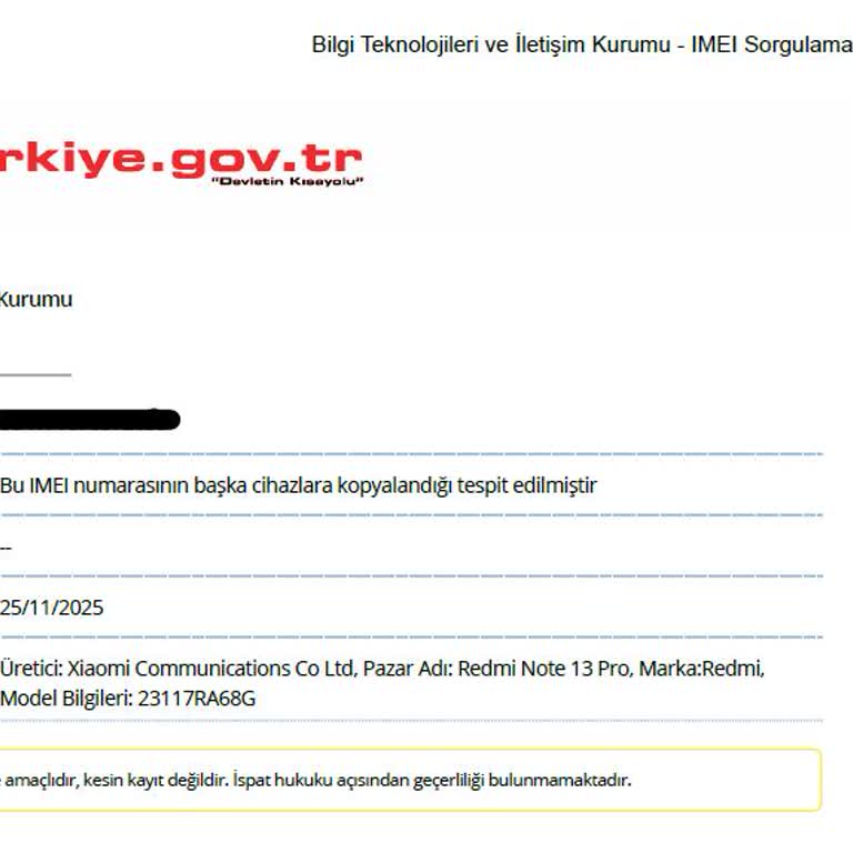 Satın Aldığım Telefonun IMEI Sorunu Nedeniyle Kullanıma Kapatılması