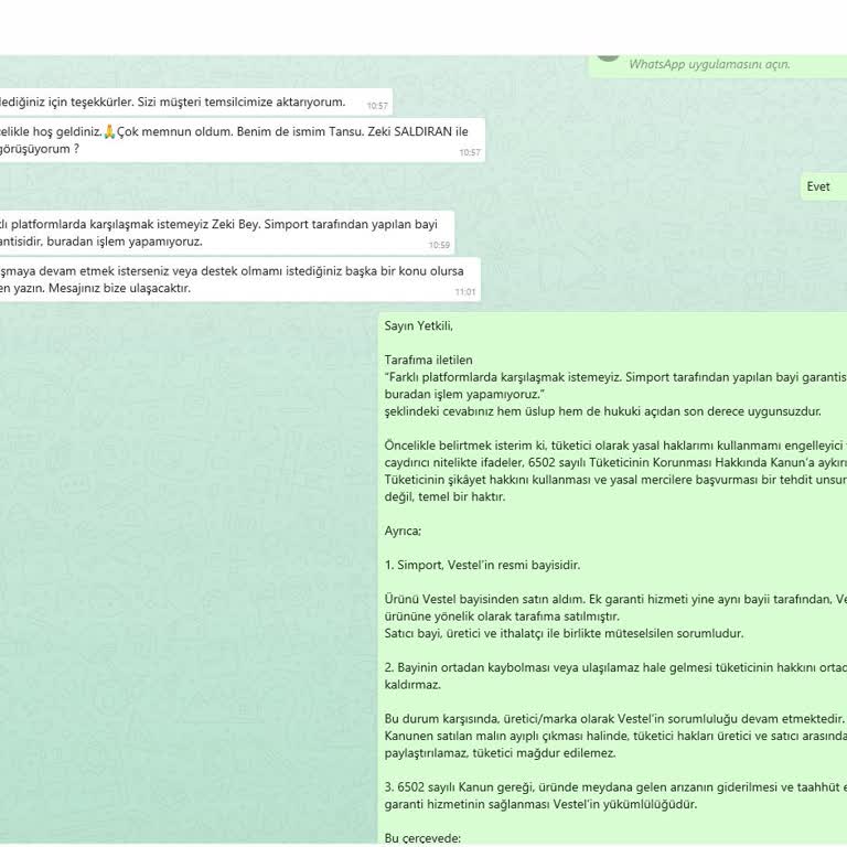 Vestel Kurutmalı Çamaşır Makinesi Arızası Ve Garanti Hizmetinde Sorun