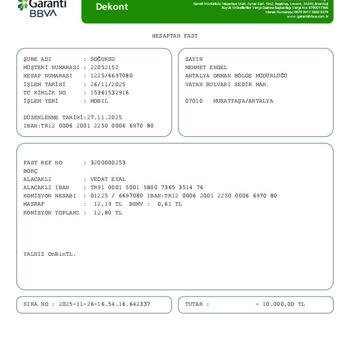 Havale Sonrası 10.000 TL Hesabımdan Çıktı, Param Geri Gelmedi Mağdur Oldum