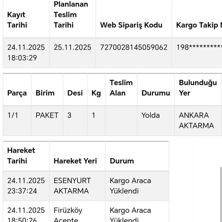 Kargo Gecikmesi Ve Yetersiz Bilgilendirme Mağduriyeti