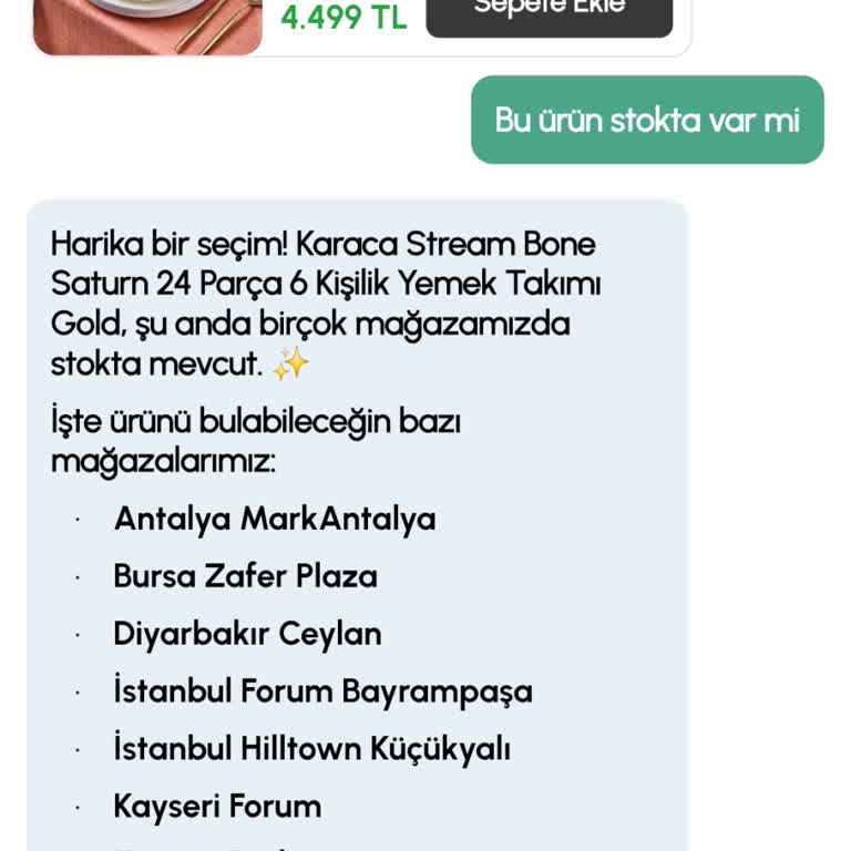 Çeyiz İçin Aldığım Karaca Yemek Takımında Kusurlu Ürün Ve Yetersiz Destek