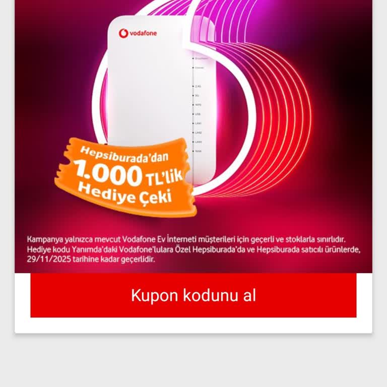 Vodafone Hepsiburada İndirim Kuponum Geçerli Görünmesine Rağmen Çalışmıyor