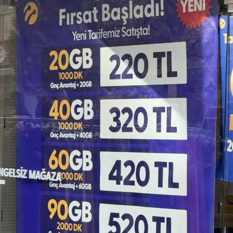 Tarifemdeki 20GB İnternetin Kısıtlanmadan Tanımlanmasını Talep Ediyorum
