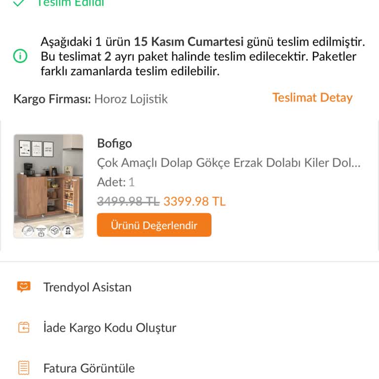 Eksik Parça Gönderimi Ve Geciken Çözüm Nedeniyle Mağduriyet