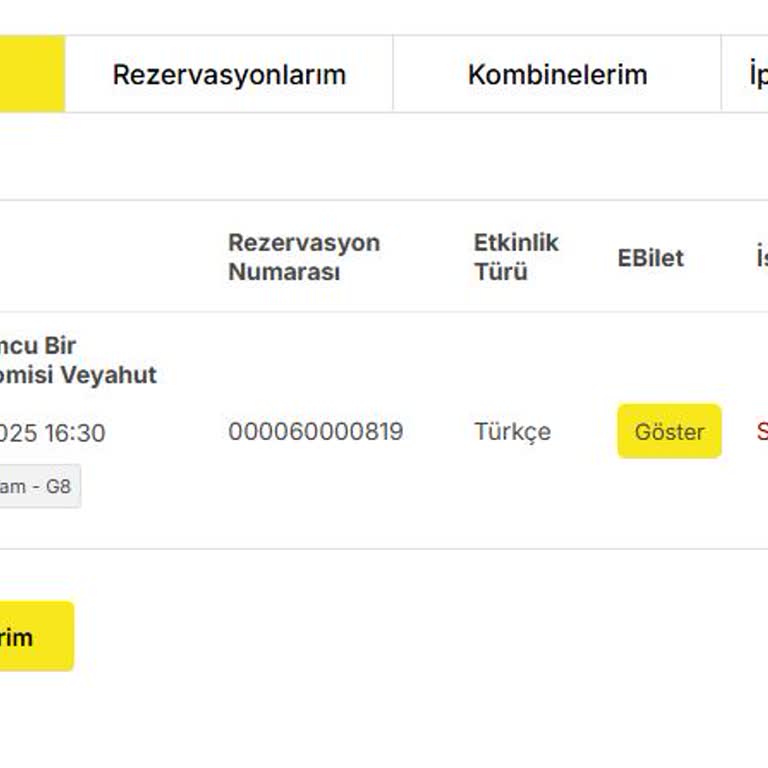 Bilet Tarihinin Yanlış Kesilmesi Nedeniyle Etkinliğe Katılamama