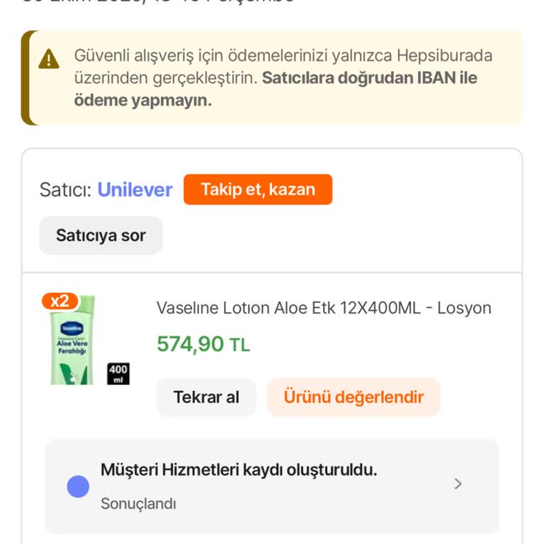 Eksik Gönderilen Losyonlar İçin Çözüm Sunulmuyor, Mağduriyetim Giderilmiyor