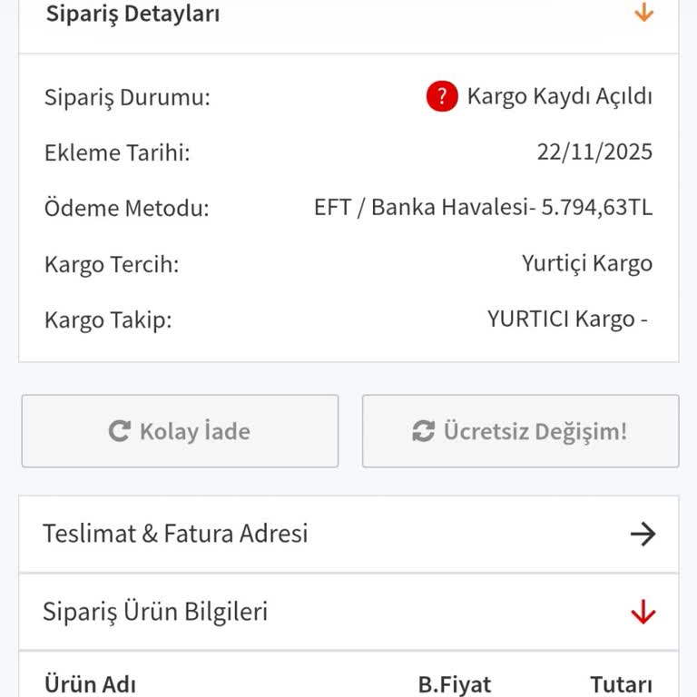 Sipariş Verilen Dikiş Makinesi Günlerdir Kargoya Verilmiyor Ve İade Talebim Karşılanmıyor