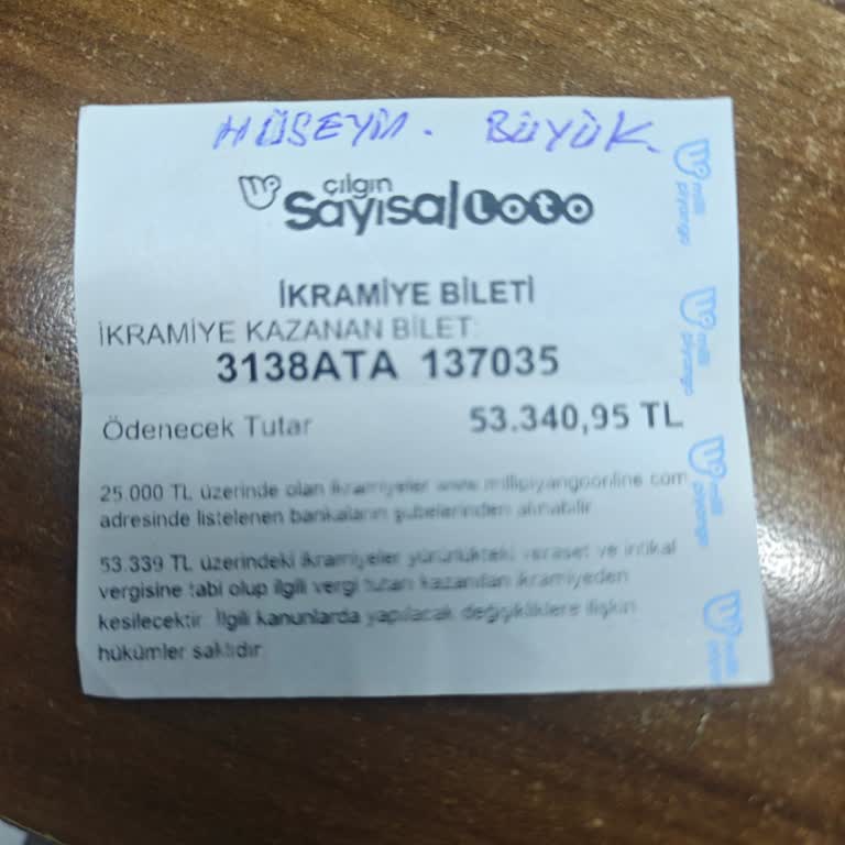 Kazandığım Sayısal Loto İkramiyesini Alamıyorum, Banka Makbuzum Olmasına Rağmen Mağdur Edildim