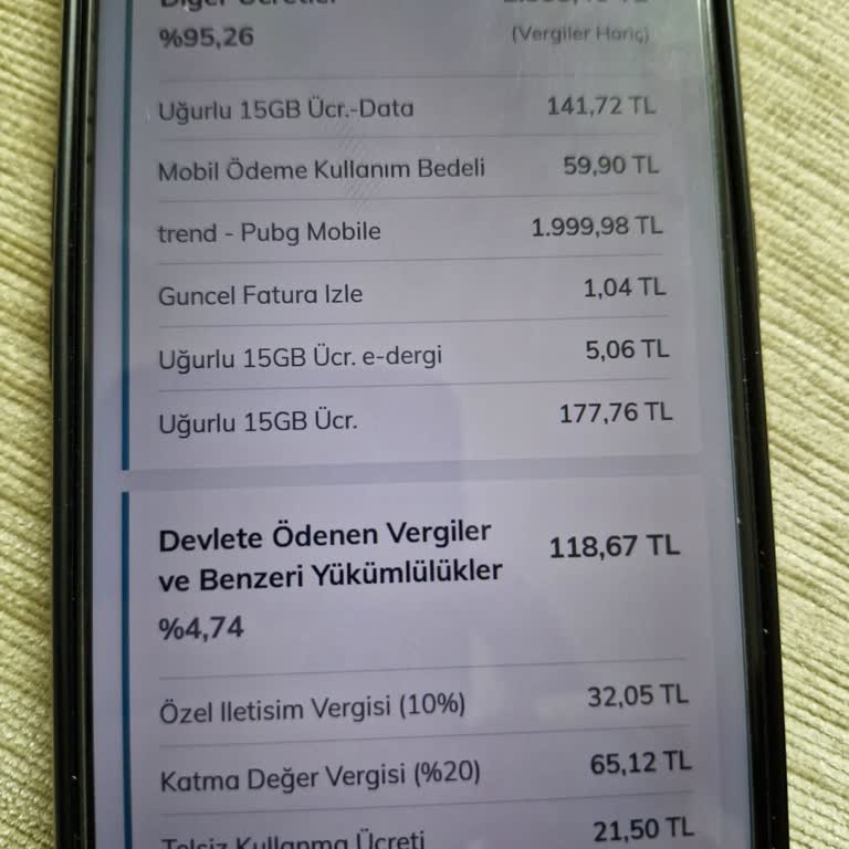 Bilgim Dışında Yansıtılan Yüksek PUBG Mobile Ücreti Hakkında Şikayetim