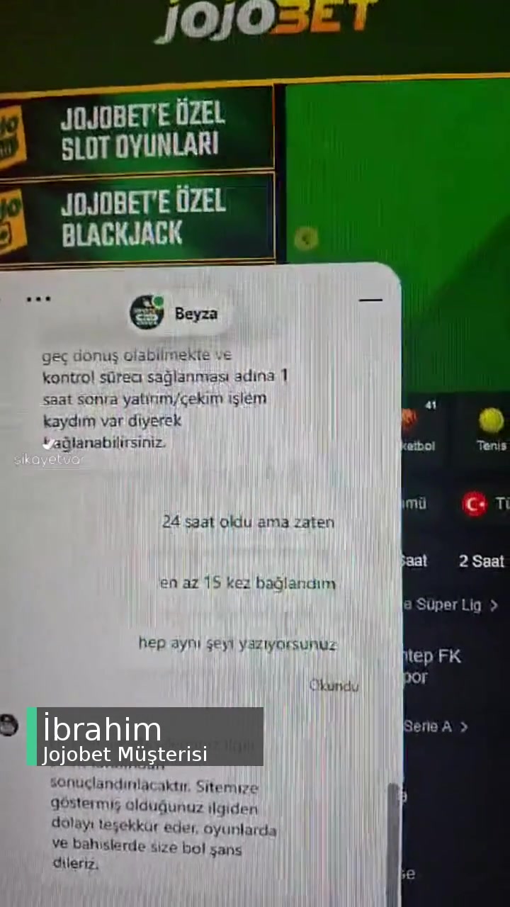 Jojobet Param Verilmedi, İlgilenilmedi Ve Mağdur Edildim videonun kapak resmi