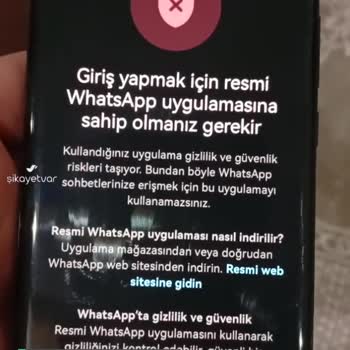 WhatsApp'a Giremiyorum!