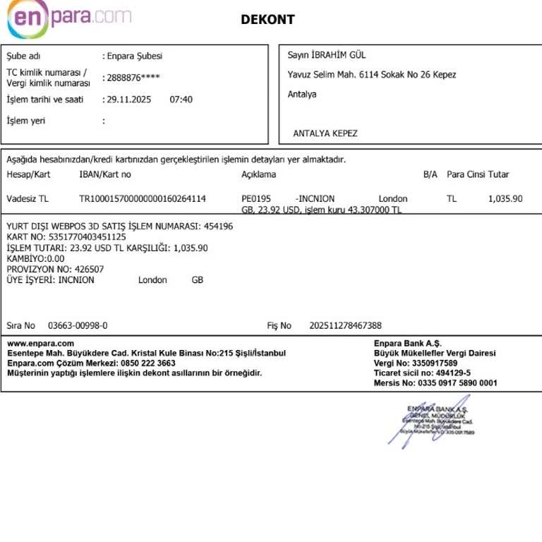 Yatırdığım Para Başka Hesaba Aktarılmış