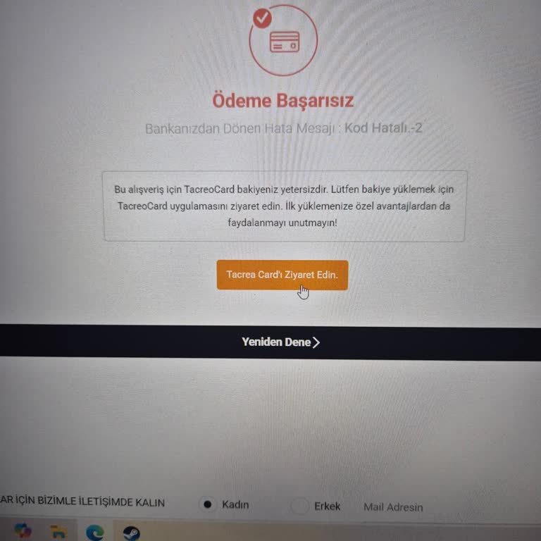 Tacreo Hediye Kartımın Bakiyesi Olmasına Rağmen Kullanamıyorum