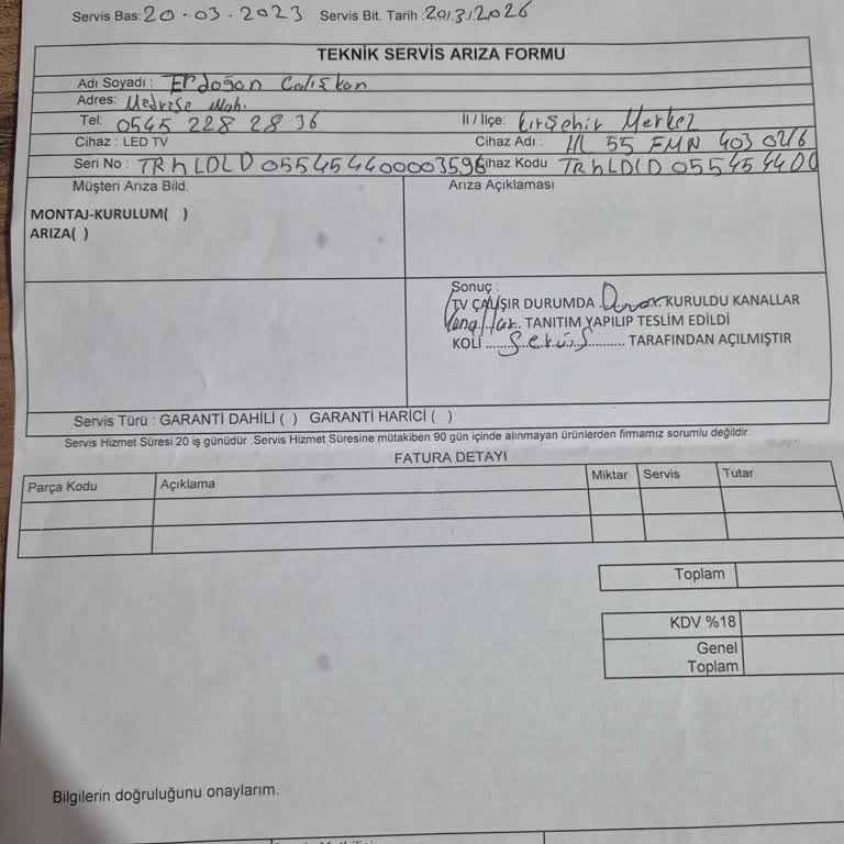 Garanti Kapsamındaki Sunny Televizyonumun Panel Arızası İçin Yetkili Servise Ulaşamıyorum