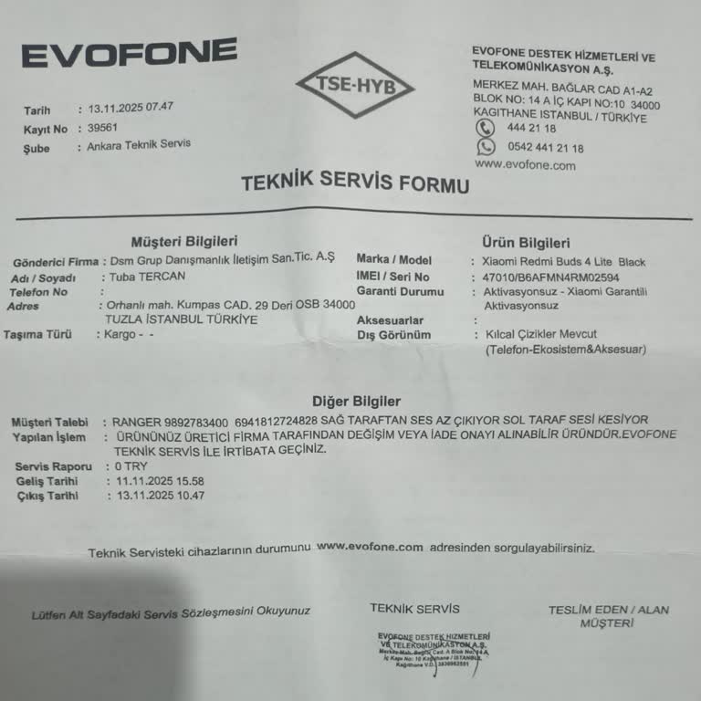 Arızalı Bluetooth Kulaklık İçin Destek Alamadık, Mağduriyetimiz Giderilmiyor