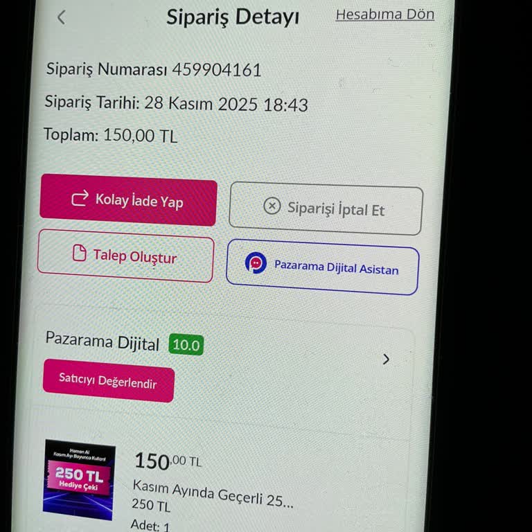 Satın Alınan Hediye Çeki Kodu Gönderilmedi, Sorun Çözülmüyor