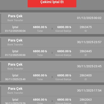 Kazandığım 7.000 TL Bakiyem Ödenmedi, Çekim Taleplerim Sebepsizce İptal Edildi