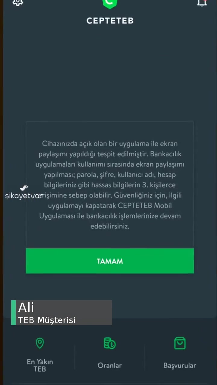 Cepte TEB Ekran Paylaşımı Hatası videonun kapak resmi