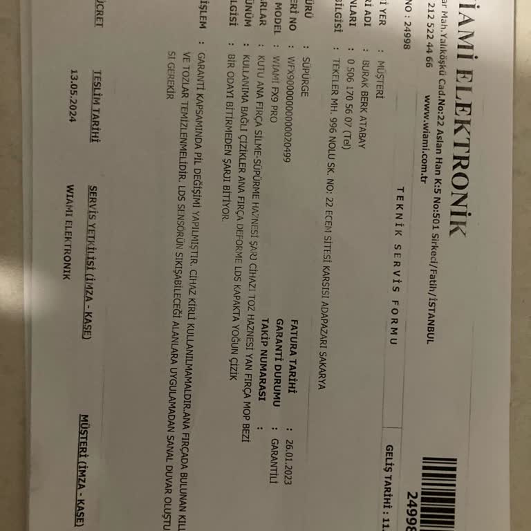 Wiami FX9 Robot Süpürgede Tekrarlayan Batarya Sorunu Ve Yetersiz Destek