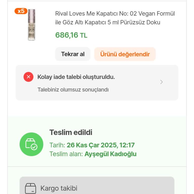 Kullanılmış Ürün Gönderildi, İade Haksız Yere Reddedildi