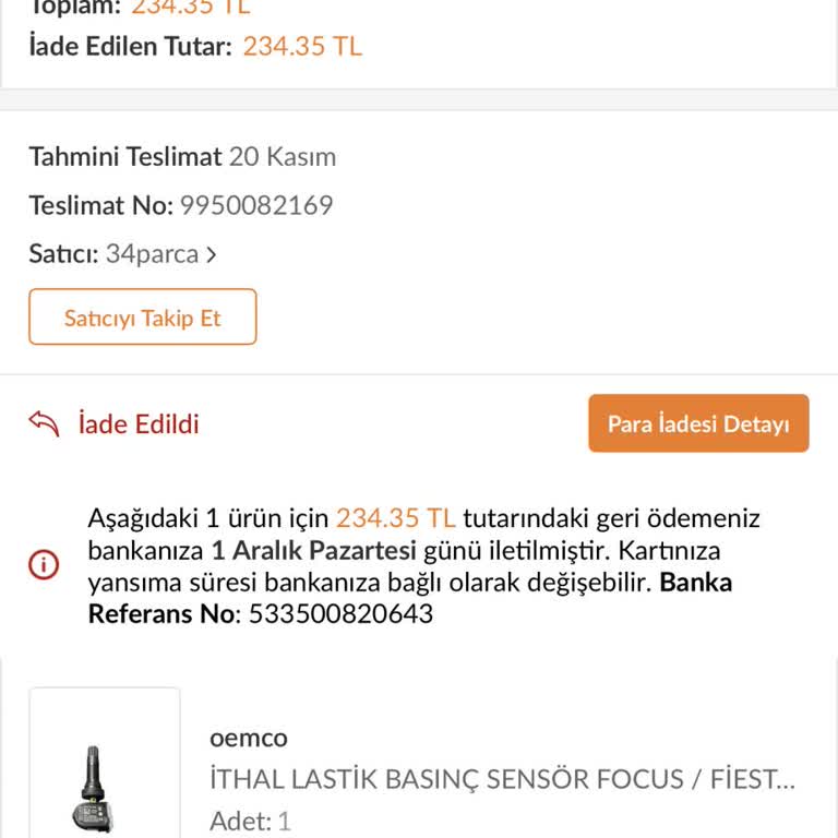 İade Edilen İndirim Kuponum Geri Tanımlanmadı