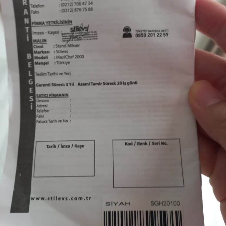 Aldığım Stand Mikser Sürekli Arızalı, Değişim Talebim Karşılanmadı
