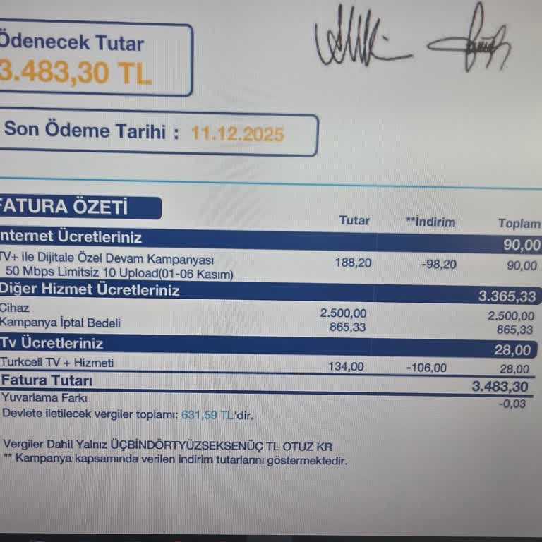 Cihaz İadesine Rağmen Fatura Mağduriyeti