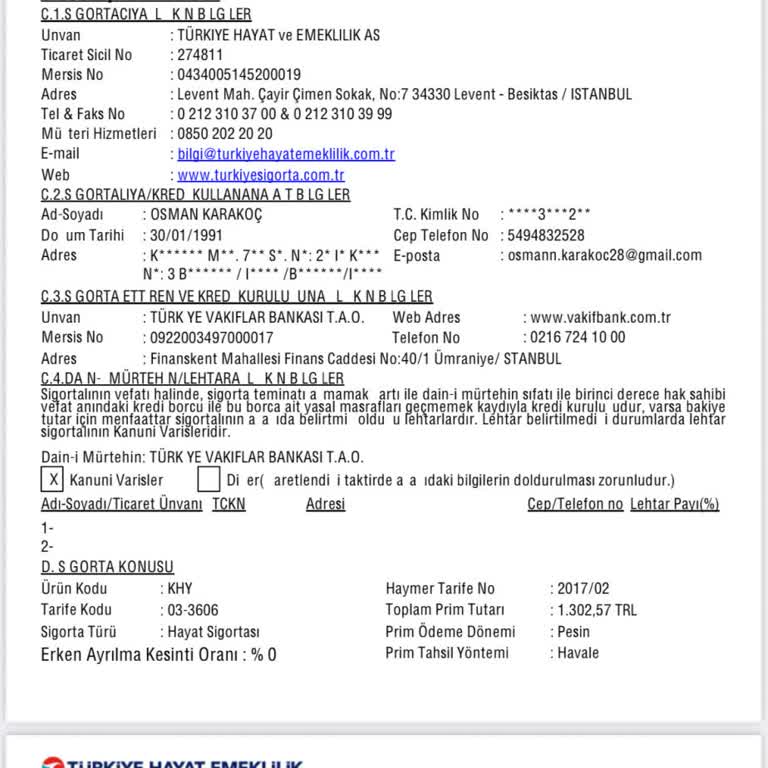 Hayat Sigortası Poliçelerimin İptali Ve Ücret İadesi Yapılmıyor