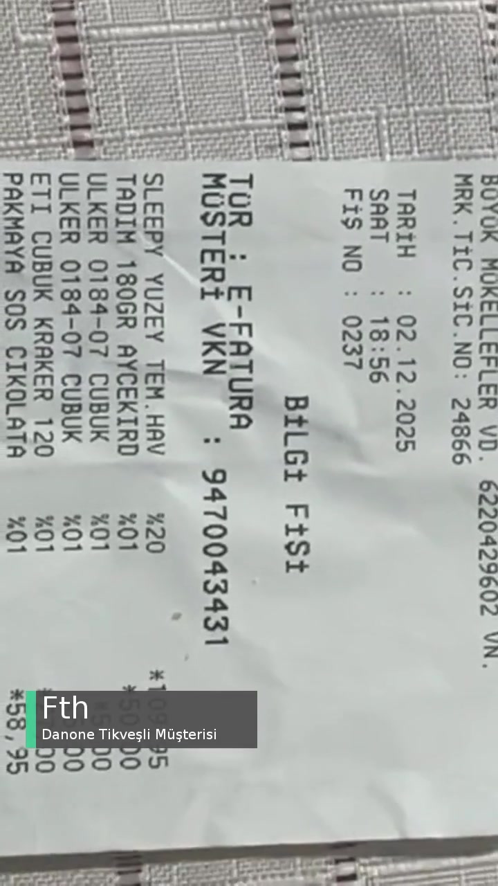 Danone Tikveşli Tarihi Geçmeye Yakın Ürün! videonun kapak resmi