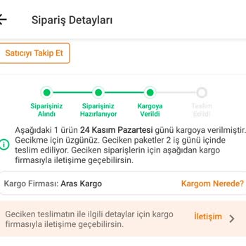Aras Kargo Teslimat Gecikmesi Ve İletişimsizlik Mağduriyeti