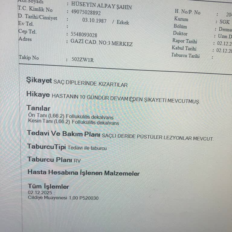 Saç Dökülmesi Bahanesiyle Sigorta Provizyonum Reddedildi Mağdur Edildim