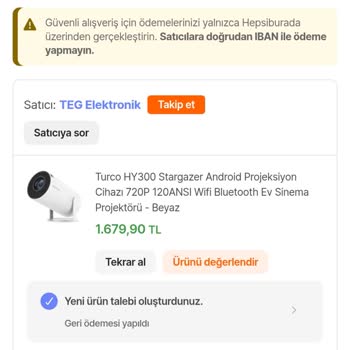 Stokta Olan Ürünü Göndermeyip Para İadesiyle Mağdur Edildim