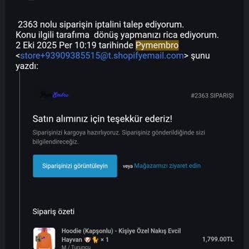 İptal Edilmeyen Sipariş Ve Kusurlu Ürün İçin İade Talebim Cevapsız Kaldı