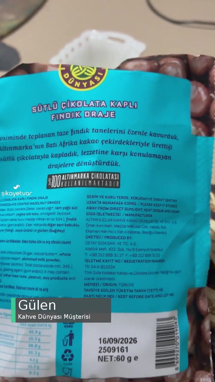 Kahve Dünyası Fındıklı Drajenin İçimdeki Fındıkların Bozuk Olması! videonun kapak resmi