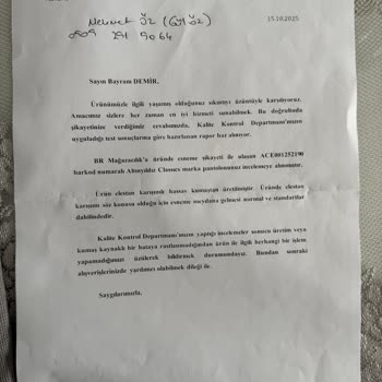 İlk Kullanımda Deforme Olan Pantolon İçin Değişim Talebim Reddedildi